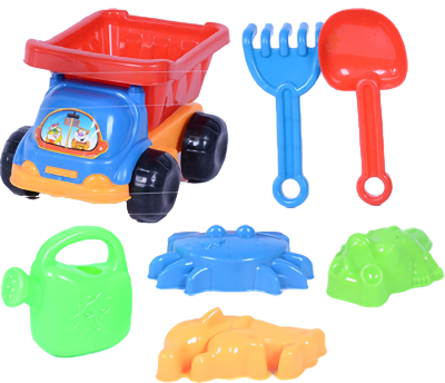 Camion cu 6 Accesorii de Nisip, 22cm  | image