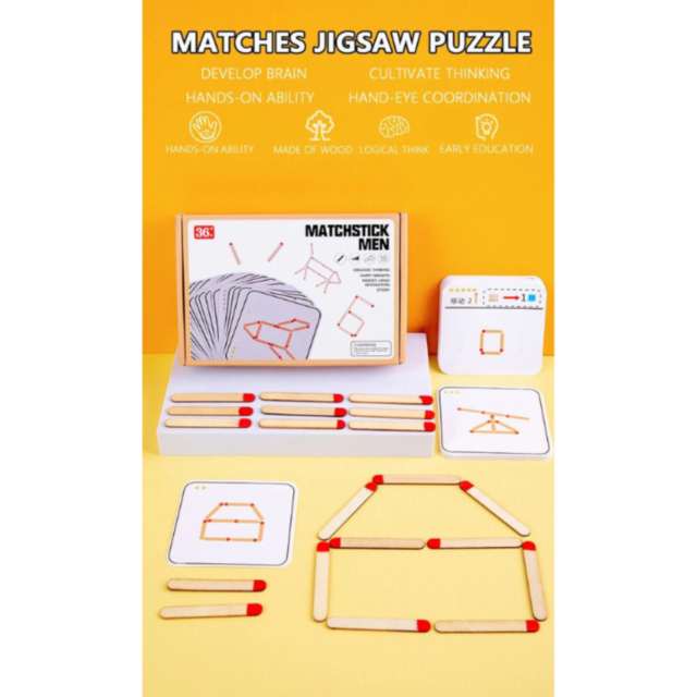 Puzzle Educațional Matchstick - Joc de Construcție și Logică