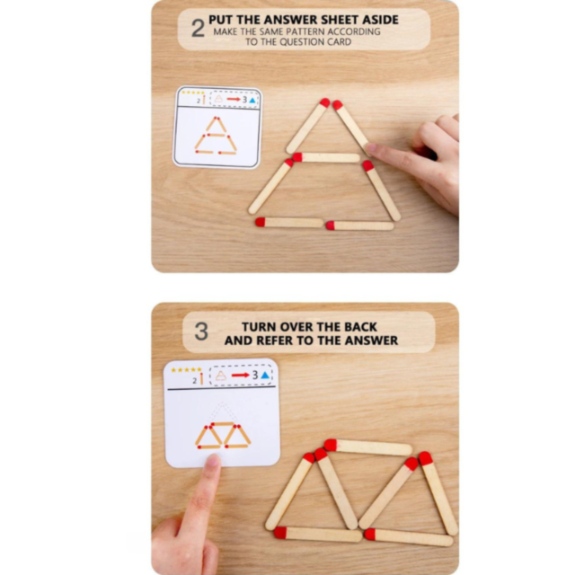 Puzzle Educațional Matchstick - Joc de Construcție și Logică