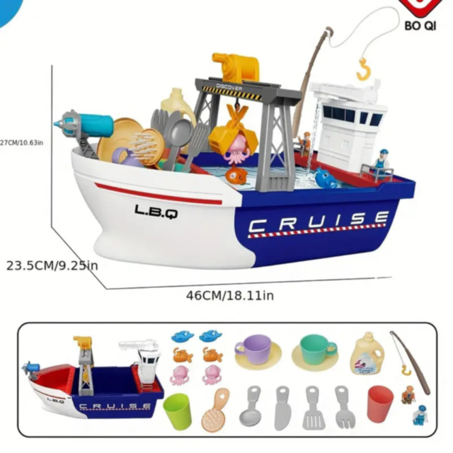 Barcă Interactivă Gourmet Voyager cu Accesorii pentru Joacă Creativă