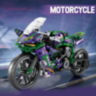 Set de construcție Motocicletă Racing Verde Violet cu 458 Piese