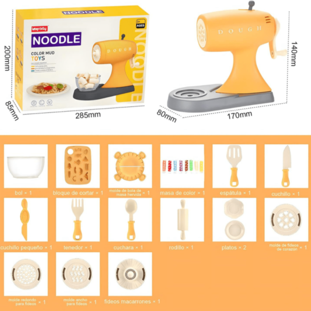 Mașină Jucărie Noodle Maker cu Pastă Colorată 