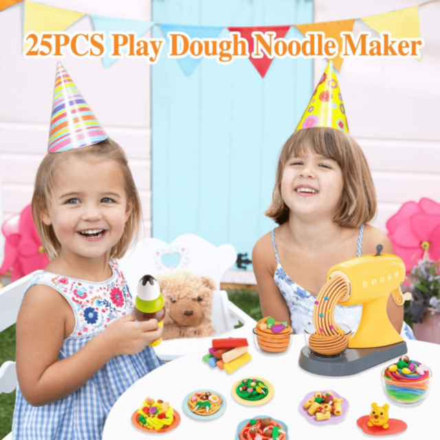 Mașină Jucărie Noodle Maker cu Pastă Colorată 