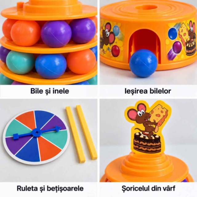 Joc de îndemânare Tumbling Cake cu bile colorate