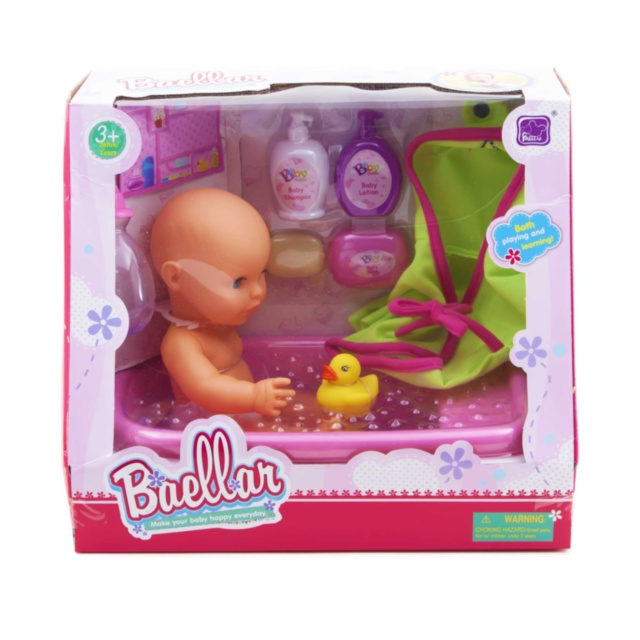 Bebeluș cu Cădiță, Halat și Accesorii de Baie