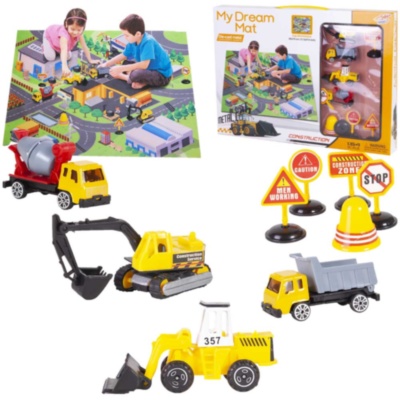 Set Covor cu 4 Mașini de Construcție, 80x70cm | image