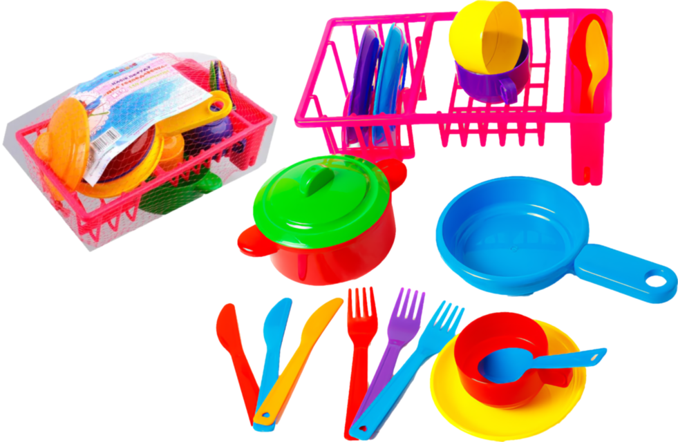 Set de Tacâmuri cu Uscător, 19 Accesorii 