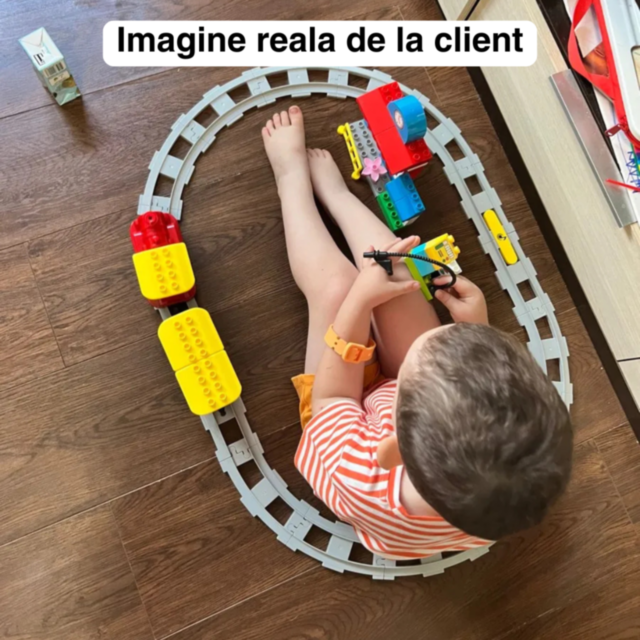 Tren Interactiv cu Blocuri Inteligente și Lumină pentru Copii