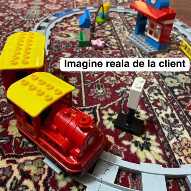 Tren Interactiv cu Blocuri Inteligente și Lumină pentru Copii