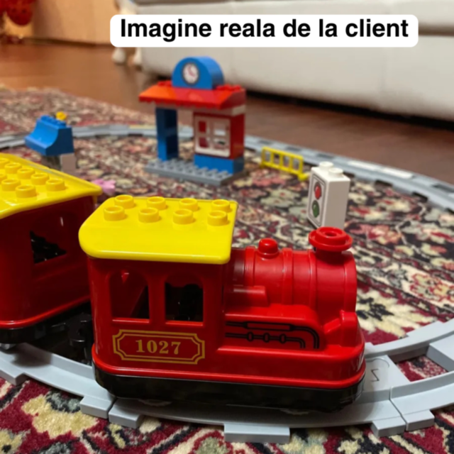 Tren Interactiv cu Blocuri Inteligente și Lumină pentru Copii