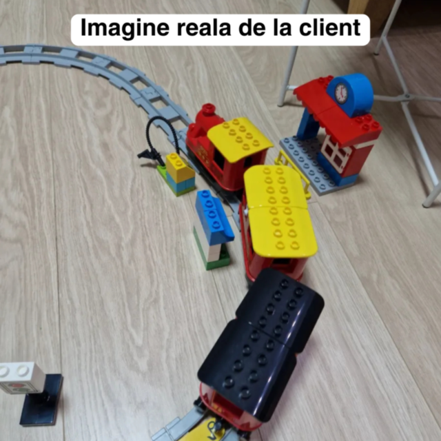 Tren Interactiv cu Blocuri Inteligente și Lumină pentru Copii