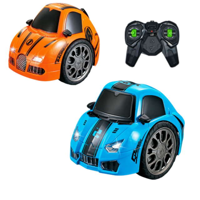 Mașinuță de Cascadorii cu Telecomandă, 360° Rotire, Lumini și Sunete – Distracție și Acțiune pentru Copii