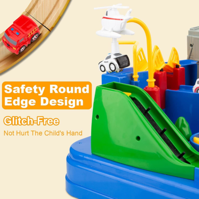 Set interactiv „Aventura cu Obstacole” – Manevrează mașinile și elicopterul