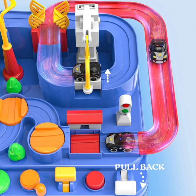 Set interactiv „Aventura cu Obstacole” – Manevrează mașinile și elicopterul