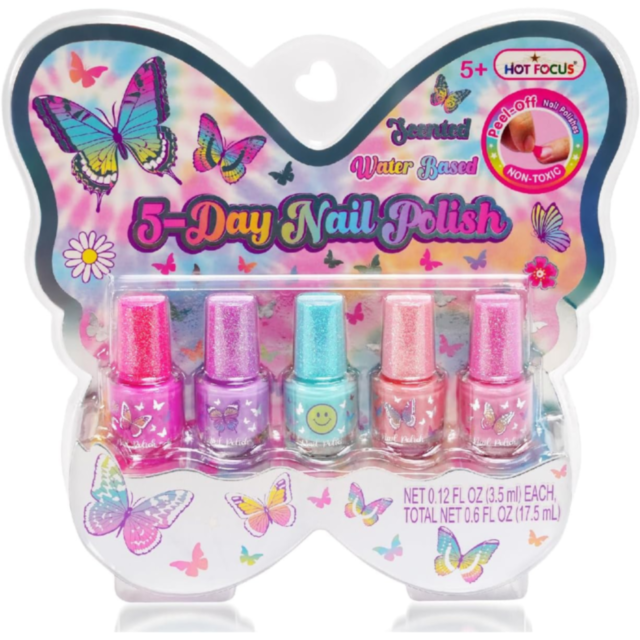 Set Lacuri de Unghii Non-Toxice pentru Copii, 5 Culori