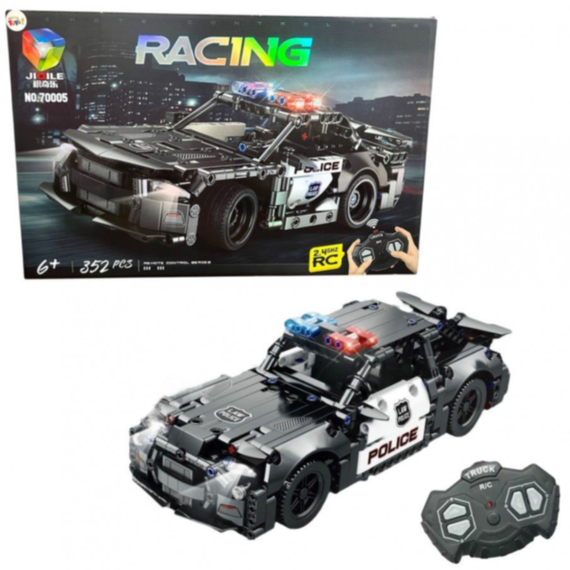 Mașină de Poliție de Asamblat cu Telecomandă – Set Tehnic 2.4GHz, 352 piese 