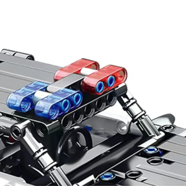 Mașină de Poliție de Asamblat cu Telecomandă – Set Tehnic 2.4GHz, 352 piese 