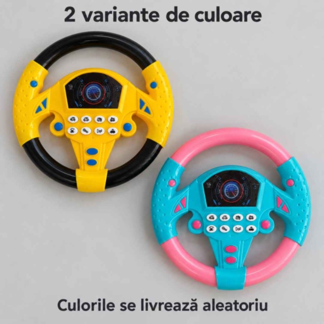 Volan de jucărie pentru copii, cu sunete și ventuze