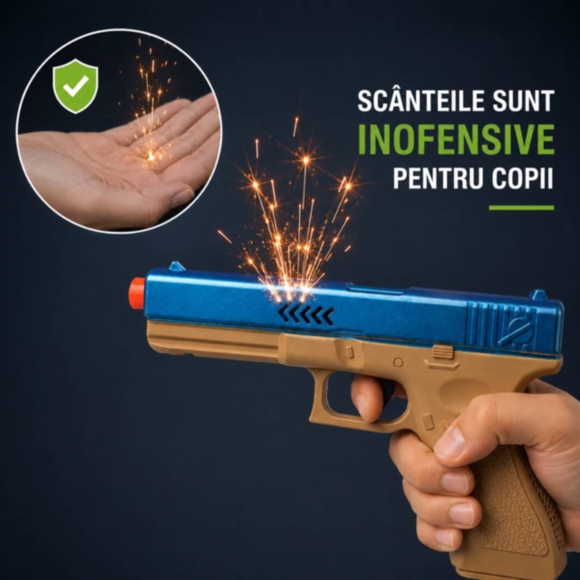 Pistol de Jucărie cu Sunet Mecanic și Scântei