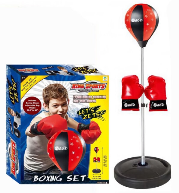 Pară Box Flexibilă Gonflabilă cu Mănuși și Suport cu Bază de Apă