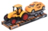 Tractor cu Trailer și Mașinuță, 28cm 