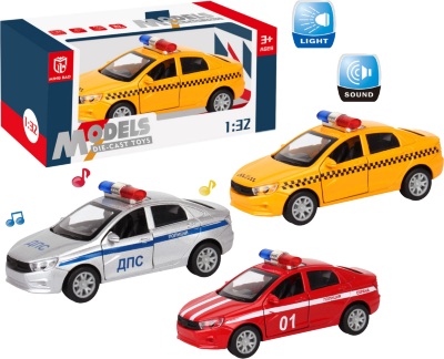 Mașina de Poliție de Metal cu Muzică și Lumini, se deschid 2 uși, 1:32 | image