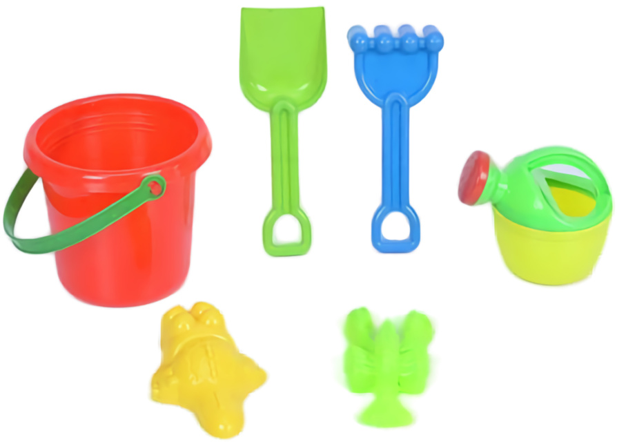 Găletușă cu 5 Accesorii de Nisip, 14cm 