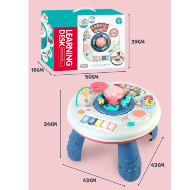 Măsuță Interactivă 8 în 1 pentru Bebeluși cu Lumină, Muzică și Activități Educative