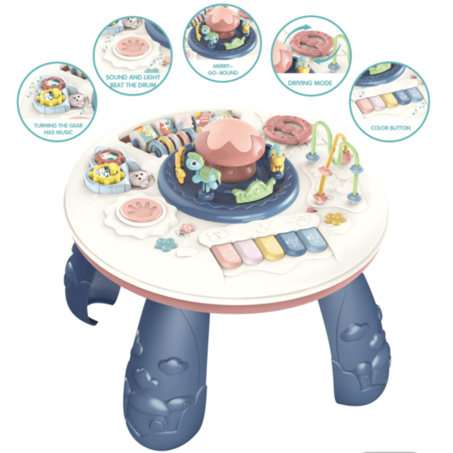 Măsuță Interactivă 8 în 1 pentru Bebeluși cu Lumină, Muzică și Activități Educative