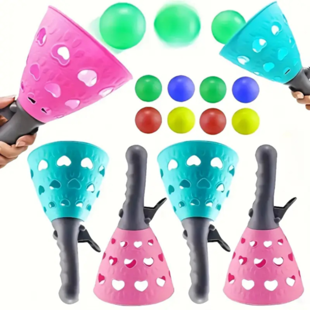 Set Joc Interactiv cu Coșuri de Prindere și Mingi Colorate (culoare aleatorie)