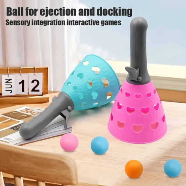 Set Joc Interactiv cu Coșuri de Prindere și Mingi Colorate (culoare aleatorie)