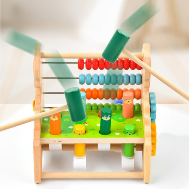 Centru Educațional Montessori din Lemn cu Dinozaur – 6 Activități Interactive