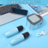 Boxă Karaoke Portabilă cu 2 Microfoane Wireless (albastru)