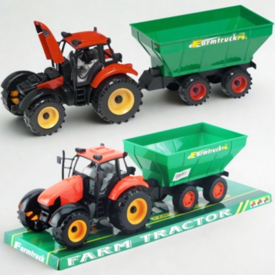Tractor jucărie pentru copii cu remorcă mare (culoare aleatorie) | image