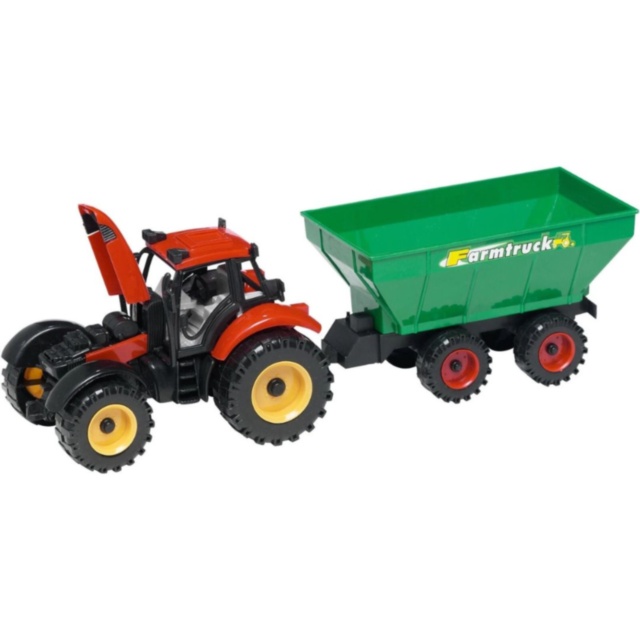 Tractor jucărie pentru copii cu remorcă mare (culoare aleatorie)