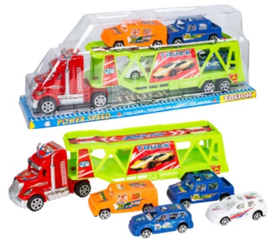 Camion cu Trailer și 4 Mașinuțe, 34cm | image