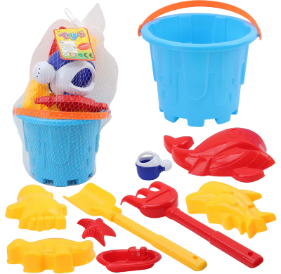 Găletușă cu 9 Accesorii de Nisip, 22cm  | image