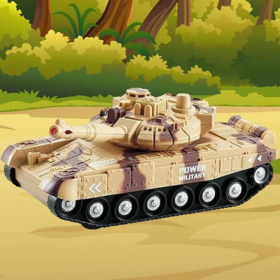 Tanc Militar de Jucărie cu Fricțiune și Sunete | image