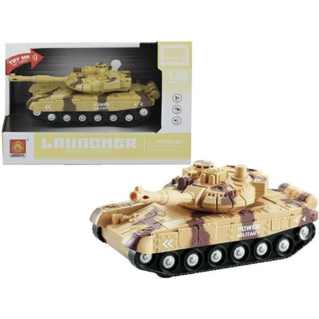 Tanc Militar de Jucărie cu Fricțiune și Sunete