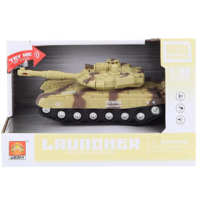 Tanc Militar de Jucărie cu Fricțiune și Sunete
