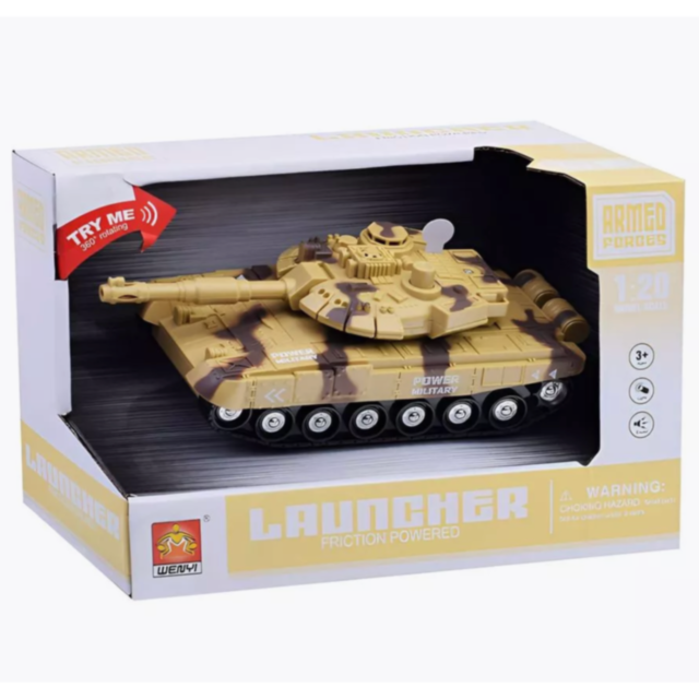 Tanc Militar de Jucărie cu Fricțiune și Sunete