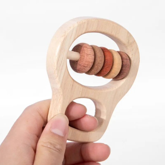 Set 8 Jucării Montessori din Lemn Natural pentru Bebeluși