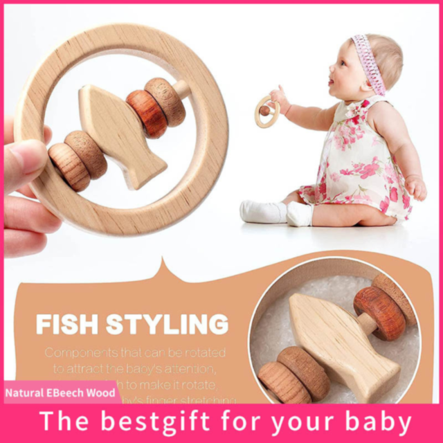 Set 8 Jucării Montessori din Lemn Natural pentru Bebeluși