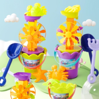 Set Plajă cu Găletușă și Moară de Apă – Unelte și Forme Marine (culoare aleatorie) | image