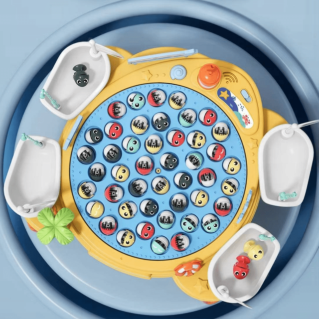 Joc de Pescuit Electric cu 45 Pești și 4 Undițe