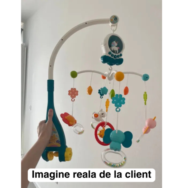 Carusel Muzical cu Proiector și Jucării Zornăitoare 