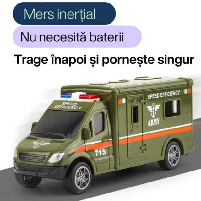 Mașină de intervenție pentru copii cu mers inerțial (model aleatoriu)