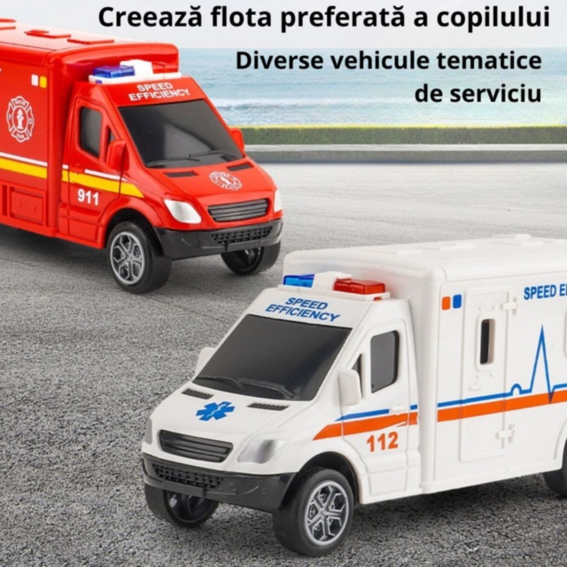 Mașină de intervenție pentru copii cu mers inerțial (model aleatoriu)