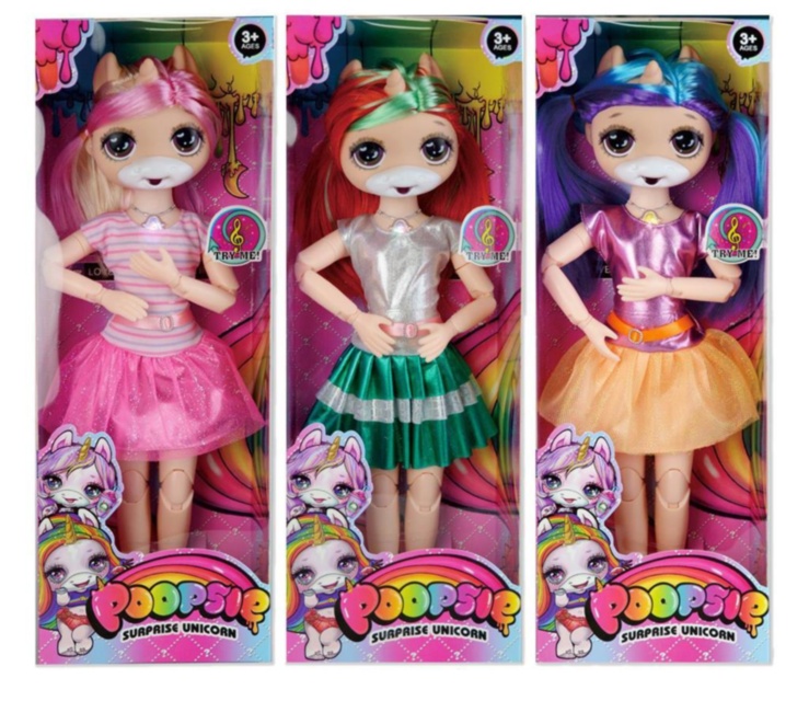 Papușa Poopsie Unicorn care Cântă Melodia Originală, cu Lumini, 45cm