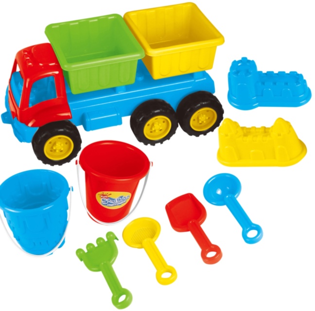 Camion cu 8 Accesorii de Nisip, 35cm
